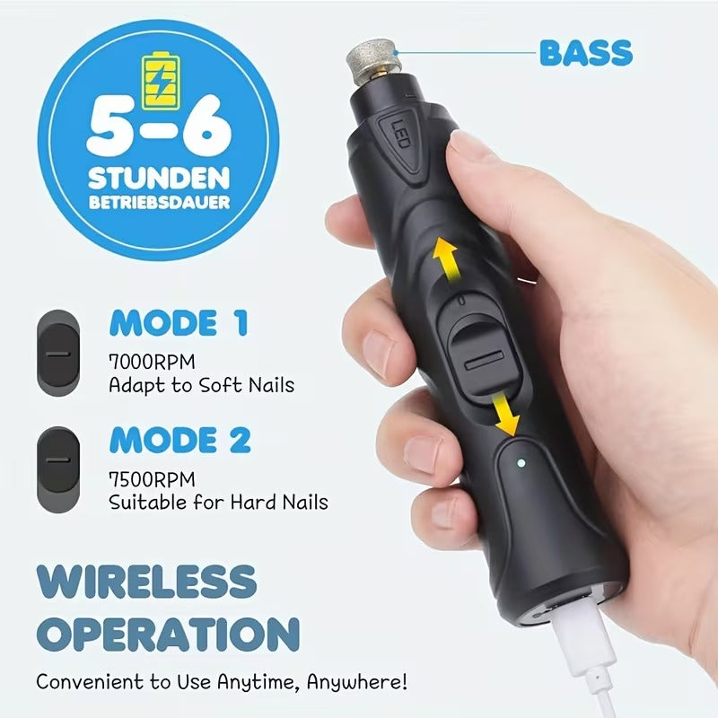 Quiet Rechargeable Dog Nail Grinder with LED Light
