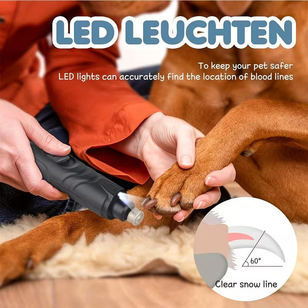 Quiet Rechargeable Dog Nail Grinder with LED Light