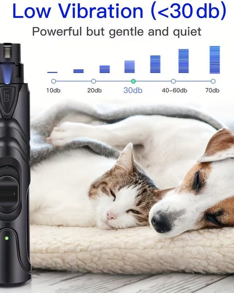 Quiet Rechargeable Dog Nail Grinder with LED Light