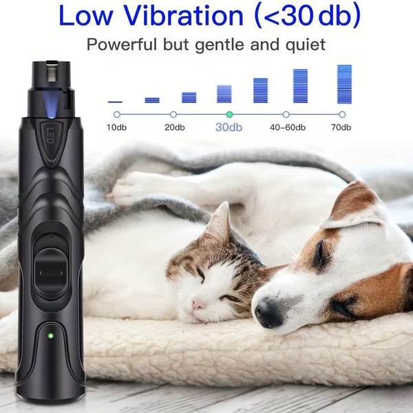 Quiet Rechargeable Dog Nail Grinder with LED Light
