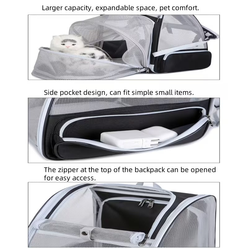 Expandable Breathable Cat Backpack Carrier for Travel