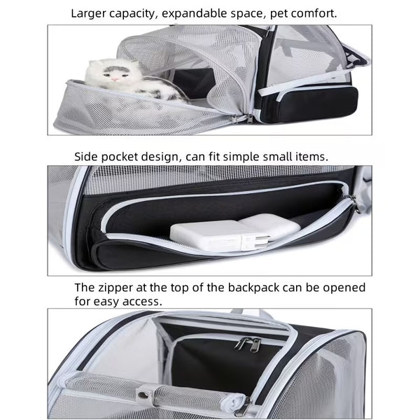 Expandable Breathable Cat Backpack Carrier for Travel