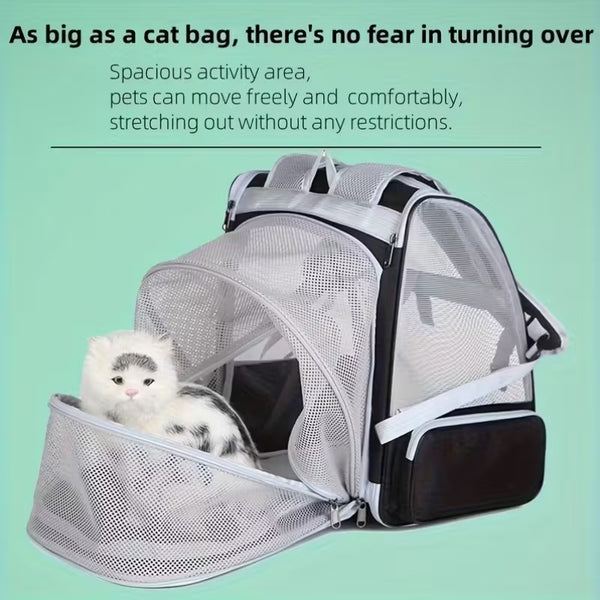 Expandable Breathable Cat Backpack Carrier for Travel