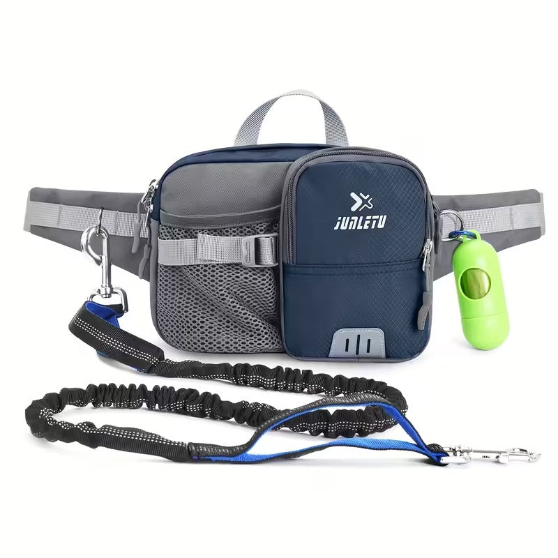 Hands Free Retractable Dog Leash with Waist Storage Bag