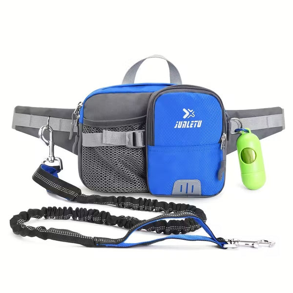Hands Free Retractable Dog Leash with Waist Storage Bag