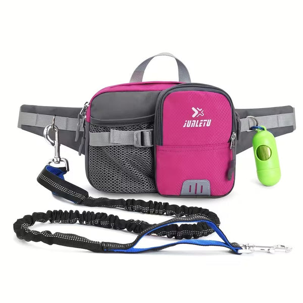 Hands Free Retractable Dog Leash with Waist Storage Bag