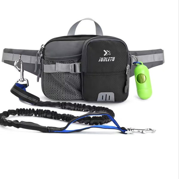 Hands Free Retractable Dog Leash with Waist Storage Bag